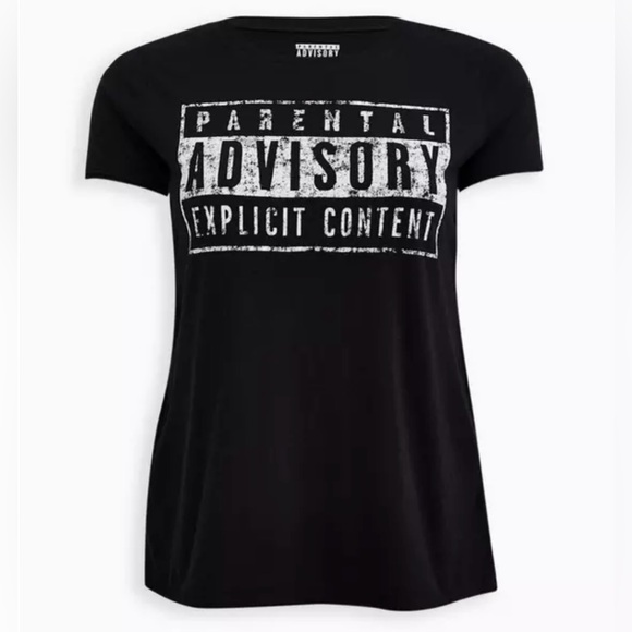 Torrid Classic Fit - Parental Advisory Black Crew Tee. - Picture 4 of 5